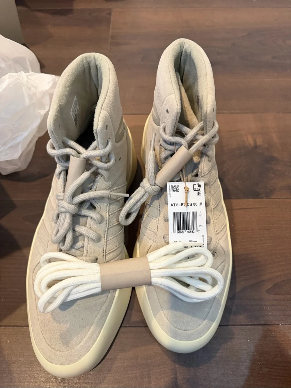 New In Box Adidas Fear of God Beige Suede High-Tops  11.5